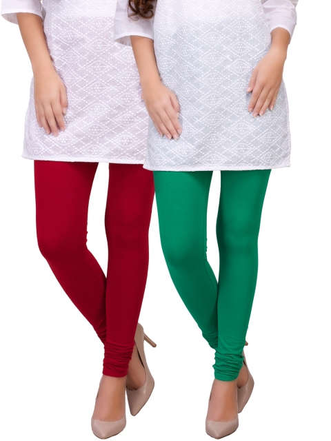 

Rajnandini Pack of 2 Churidar Leggings, Maroon