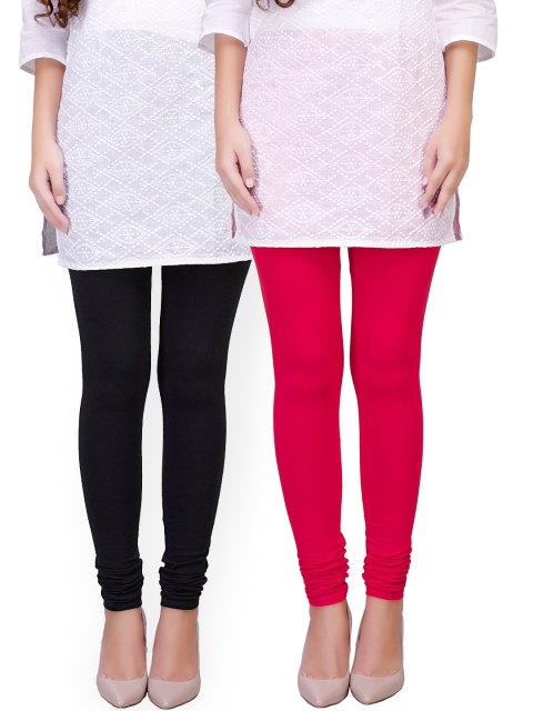 

Rajnandini Pack of 2 Churidar Leggings, Pink