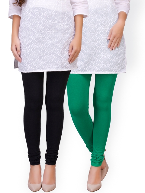 

Rajnandini Pack of 2 Churidar Leggings, Green