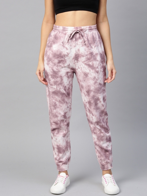 

VividArtsy Women Mauve & White Dyed Jogger