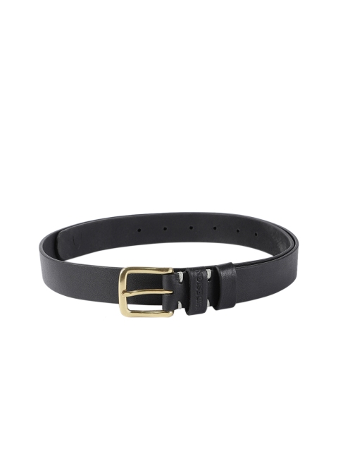

Hidesign Men Black Solid Leather Belt