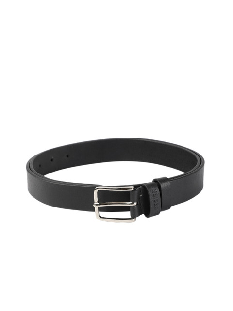 

Hidesign Men Black Solid Leather Belt