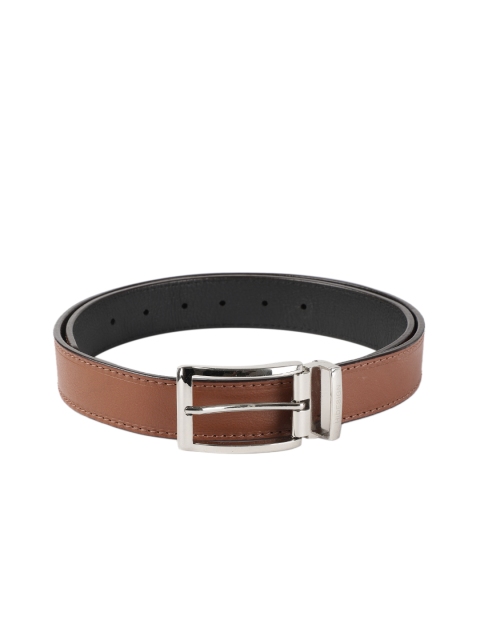 

Hidesign Men Tan Brown & Black Solid Reversible Leather Belt