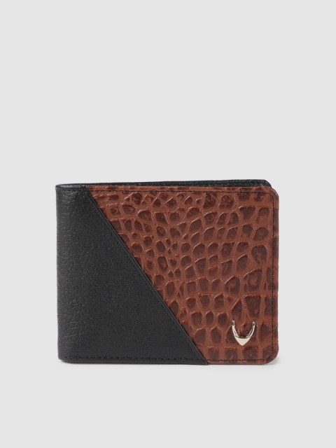 

Hidesign Men Black & Brown Textured Two Fold Wallet