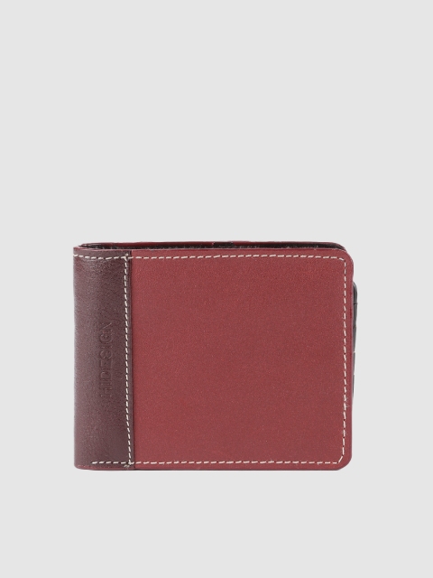 

Hidesign Men Red Solid Two Fold Leather Wallet