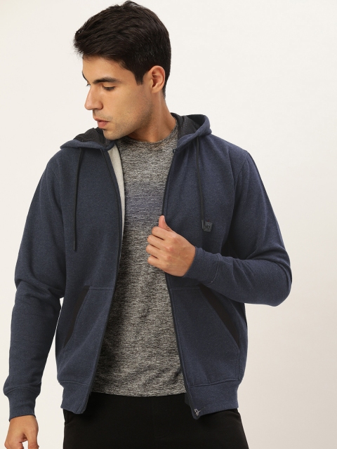 

Proline Active Men Blue Solid Hooded Sweatshirt