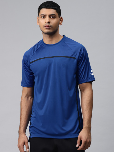 

ADIDAS Men Blue Training Primeblue Solid Round Neck T-shirt