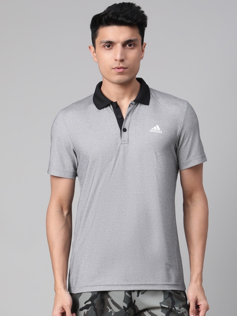 

ADIDAS Men Grey F 20 Heathe Solid Polo Collar T-shirt