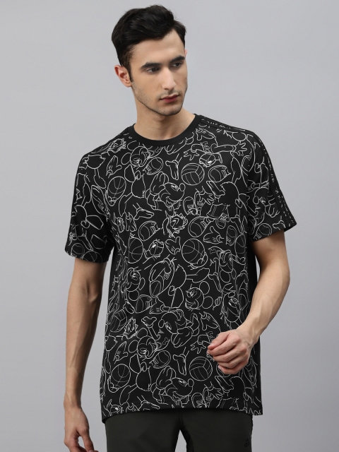 

ADIDAS Men Black & White Pure Cotton Disney Allover Print T-shirt