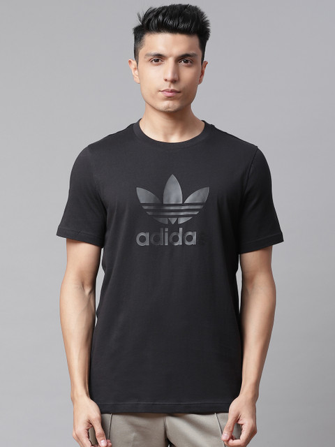 

ADIDAS Originals Men Black Brand Logo Print TB Sports T-shirt