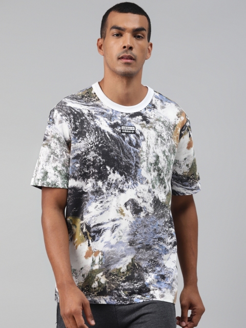 

ADIDAS Originals Men Multi-coloured Abstract Print Pure Cotton D GRP T-shirt