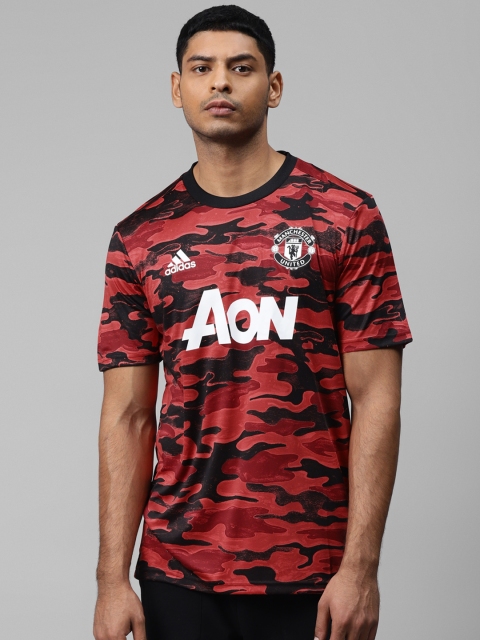 

ADIDAS Men Red & Black Football Manchester United Pre-Match Jersey