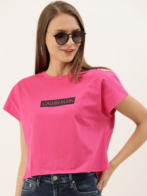 

Calvin Klein Jeans Women Pink Solid Round Neck T-shirt