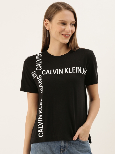 

Calvin Klein Jeans Women Black Printed Round Neck T-shirt