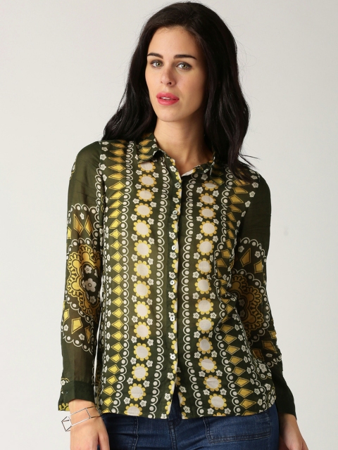 

All About You Olive Green Floral Print Shirt