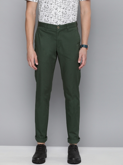 

Indian Terrain Men Green Brooklyn Fit Solid Regular Trousers