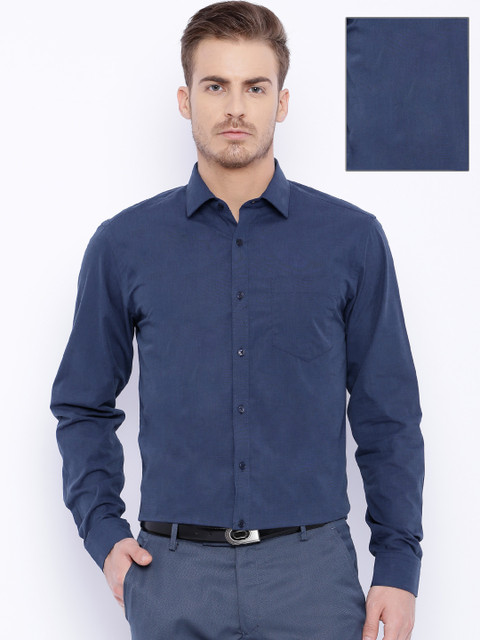 

Black Coffee Navy Slim Fit Smart Casual Shirt, Navy blue