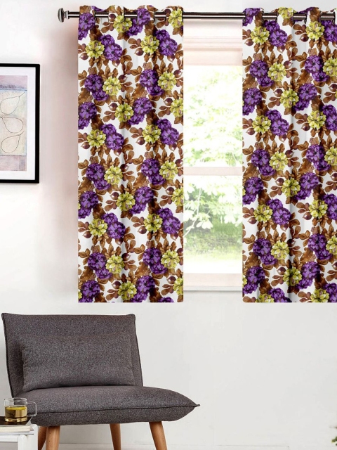 

SHIVANAA HOMES Purple & Green Single Curtain