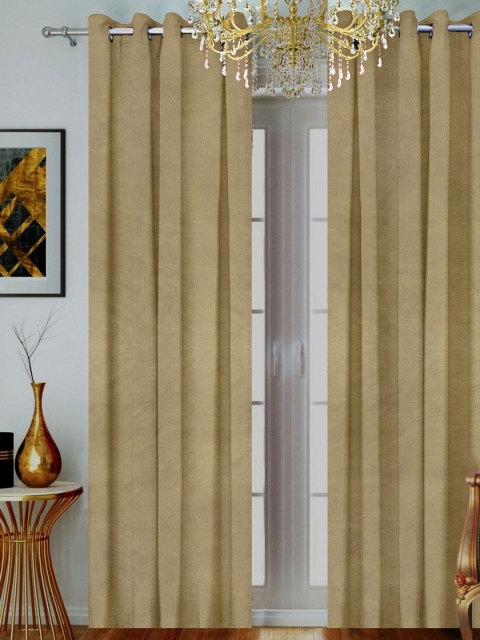 

SHIVANAA HOMES Beige Solid Single Curtain