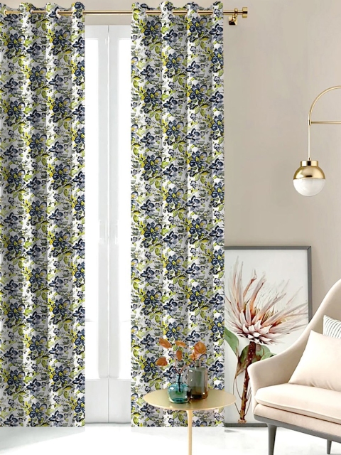 

SHIVANAA HOMES Green & Grey Floral Printed Curtain