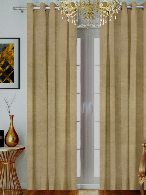 

SHIVANAA HOMES Beige Solid Black Out Door Curtain