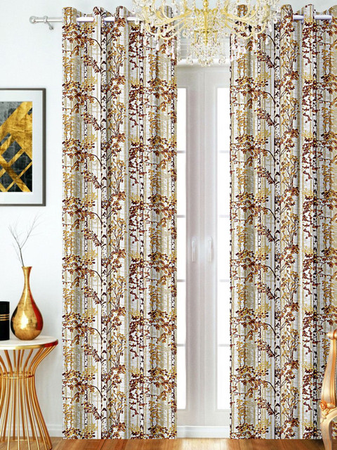 

SHIVANAA HOMES White & Brown Printed Door Curtain