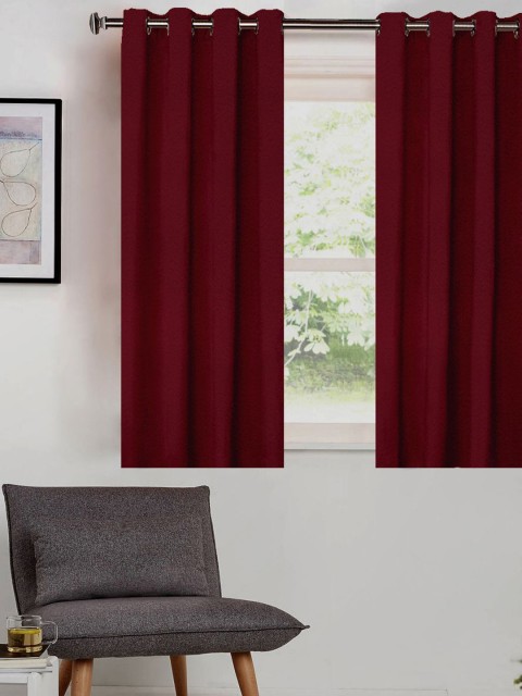 

SHIVANAA HOMES Maroon Single Curtain Curtain