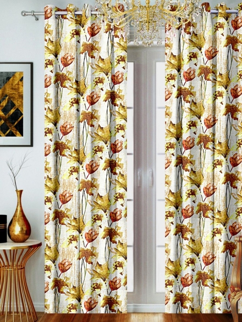 

SHIVANAA HOMES Cream-Coloured Single Curtain Curtain