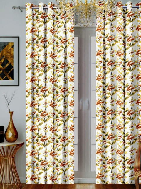 

SHIVANAA HOMES Off-White & Yellow Printed Door Curtain