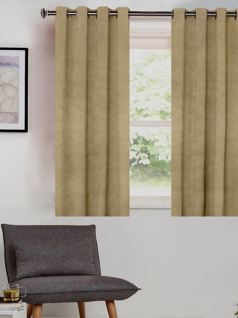 

SHIVANAA HOMES Beige Single Curtain Curtain