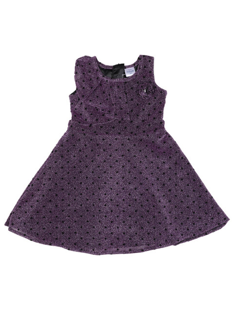 

Doodle Girls Burgundy Polka Dot Printed Fit and Flare Dress