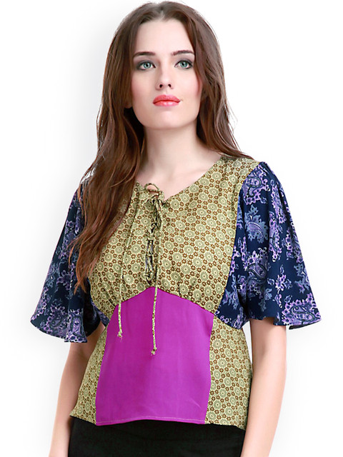 

SASSAFRAS Multicoloured Floral Print Top, Multi