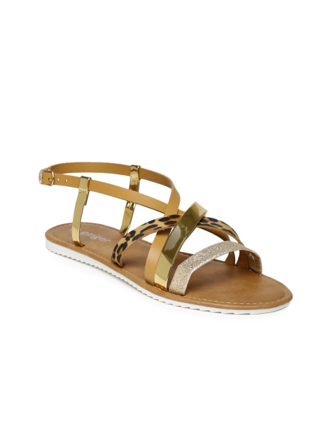 

Ginger by Lifestyle Women Brown & Gold-Toned Flats