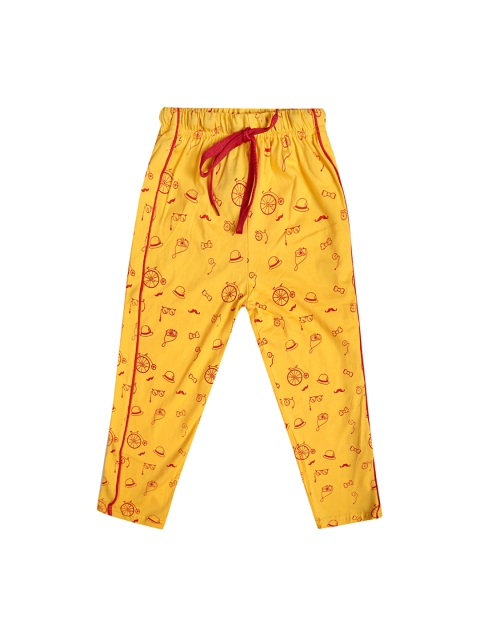 

SWEET ANGEL Boys Yellow Printed Track Pants