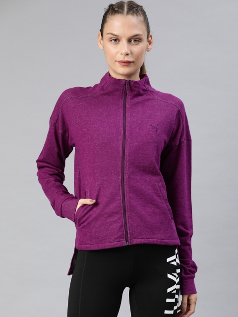 

Puma Women Purple Solid Sweat Jacket