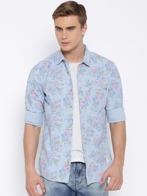 

United Colors of Benetton Blue Floral Print Casual Shirt