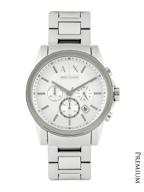 

Armani Exchange Men Silver-Toned Dial Chronograph Watch AX2058
