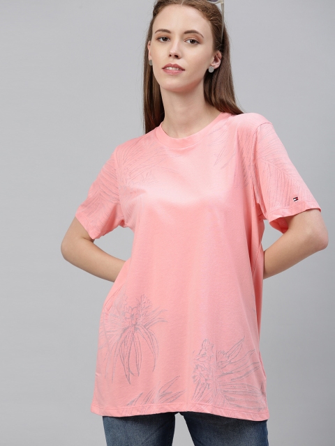 

Tommy Hilfiger Women Pink Printed Round Neck T-shirt