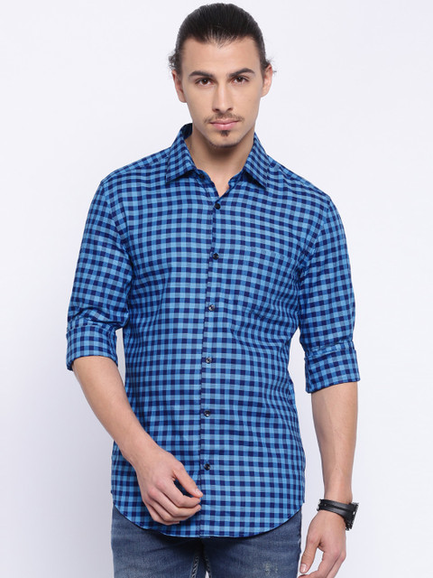 

United Colors of Benetton Blue Checked Casual Shirt