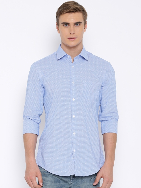 

United Colors of Benetton Blue & White Checked Casual Shirt