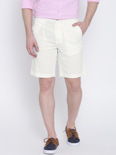 

United Colors of Benetton Men Off-White Shorts