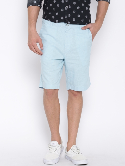 

United Colors of Benetton Blue Linen Slim Shorts