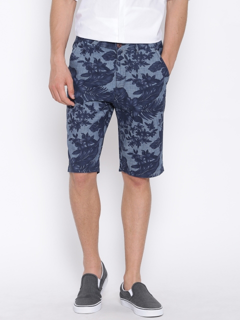 

United Colors of Benetton Blue Floral Print Denim Shorts