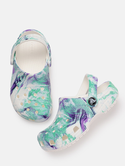 

Crocs Unisex Kids White & Blue Printed Classic Out of this World Clogs
