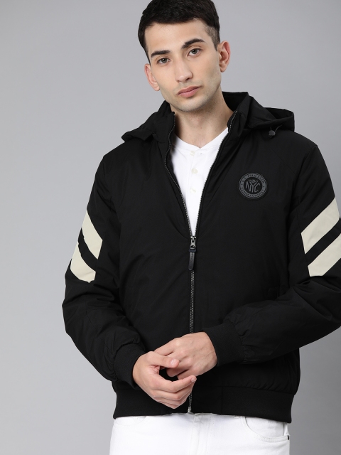 

U.S. Polo Assn. Denim Co. Men Black Back Printed Hooded Sporty Jacket