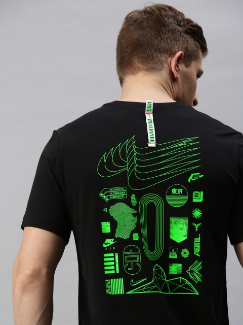 

Nike Men Black Printed AS M NSW WORLDWIDE GLOBE Round Neck T-shirt