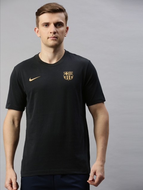 

Nike Men Black Printed DRI-FIT CORE MATCH Round Neck Football T-shirt