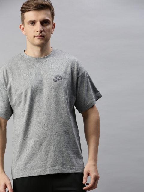 

Nike Men Grey Melange Solid AS NSW SS JSY Round Neck T-shirt