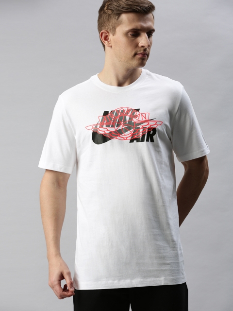 

Nike Men White Printed Round Neck T-shirt