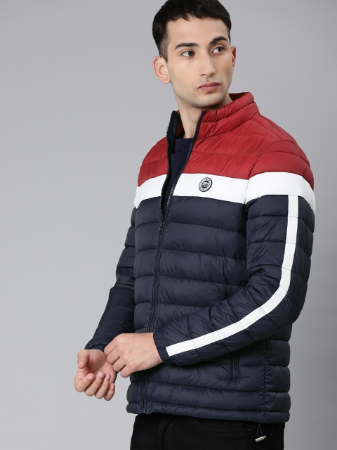

U.S. Polo Assn. Men Navy Blue Colourblocked Puffer Jacket